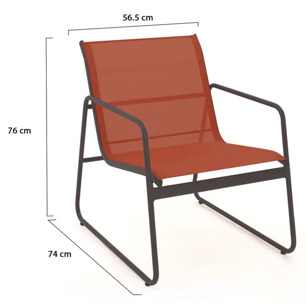 ID MARKET Salon De Jardin Bas Malaga 6 Places Avec 2 Canapés, Fauteuils Et Table Terracotta