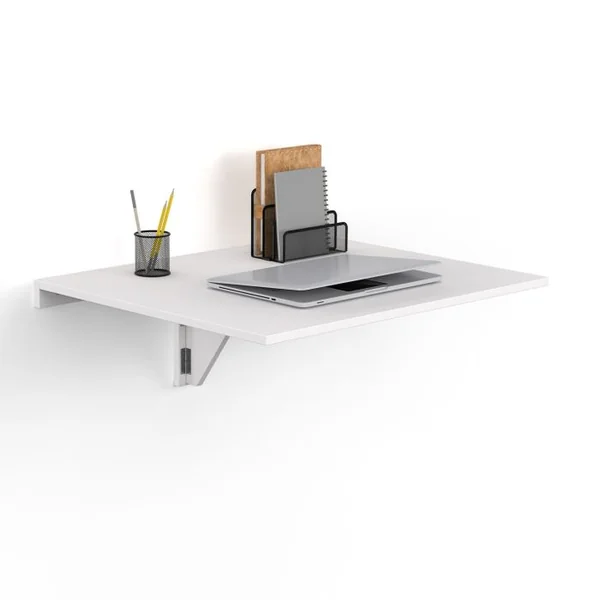 ID MARKET Table Murale Express Rabattable 2 Personnes Blanc L. 70 Cm