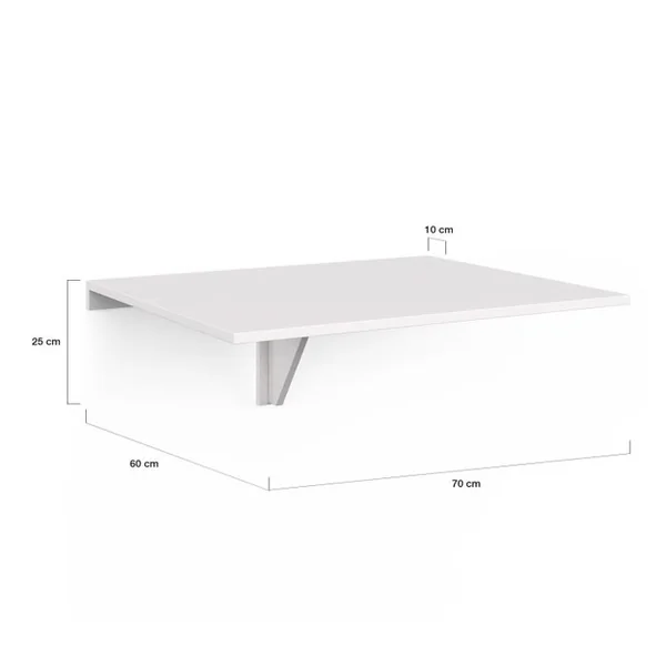 ID MARKET Table Murale Express Rabattable 2 Personnes Blanc L. 70 Cm