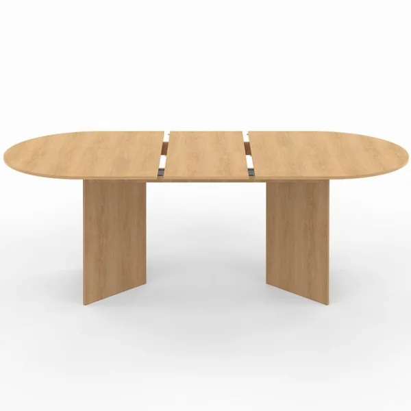 ID MARKET Table à Manger Extensible Ovale Marthe 6 -10 Personnes Bois Façon Hêtre 160-200 Cm