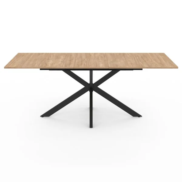 ID MARKET Table à Manger Extensible Rectangle Alix 6-10 Personnes Bois Et Noir 160-200 Cm
