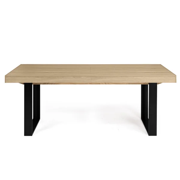ID MARKET Table à Manger Extensible Rectangle Phoenix 6-12 Personnes Bois Et Noir 200-300 Cm