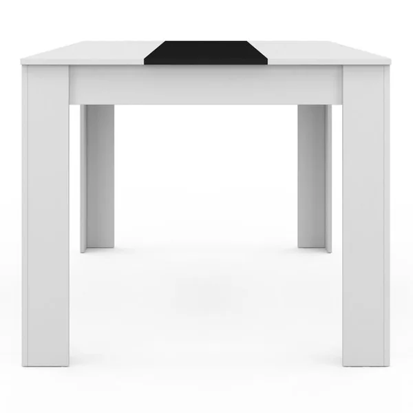 ID MARKET Table à Manger Rectangle Georgia 6 Personnes Blanche Et Noire 140 X 80 Cm
