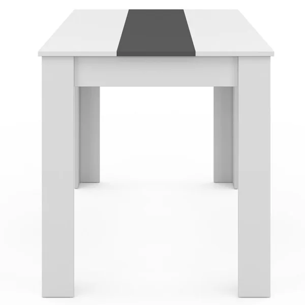 ID MARKET Table à Manger Rectangle Rozy 4 Personnes Blanche Et Grise 110 Cm