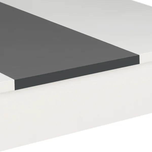 ID MARKET Table à Manger Rectangle Rozy 4 Personnes Blanche Et Grise 110 Cm