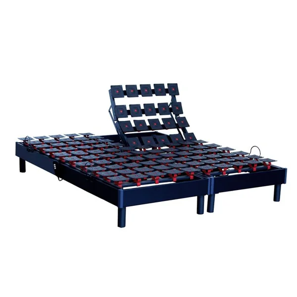 IDLITERIE Lit Electrique Matelas Latex 5 Zones Sommier 2x80x200 Avec Reglage Fermete Partout