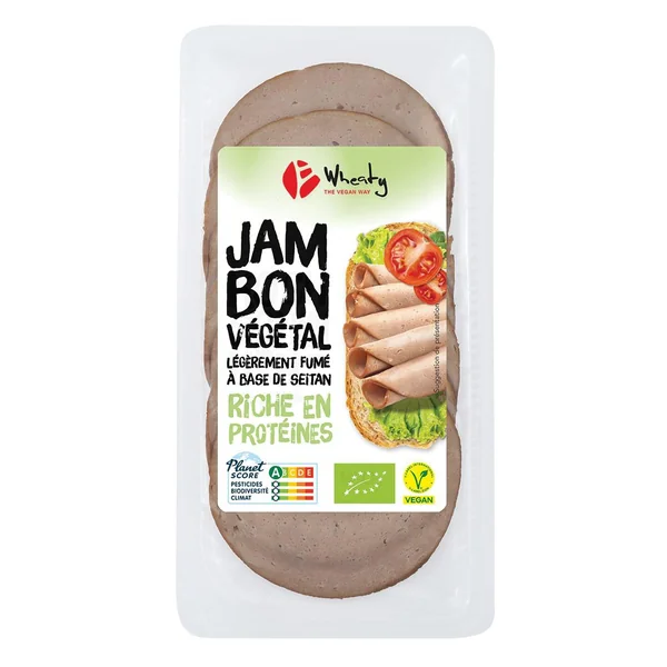 Jambon végétal légèrement fumé bio Wheaty – 100 g