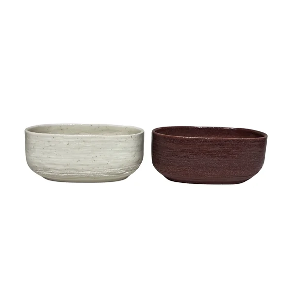 Jardinière duo coloris multicolore en céramique - 13,7 x 7,5 x 6 cm