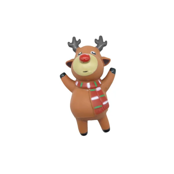Jouet de Noël pour chien renne en vinyle coloris marron Bubimex - 12 cm