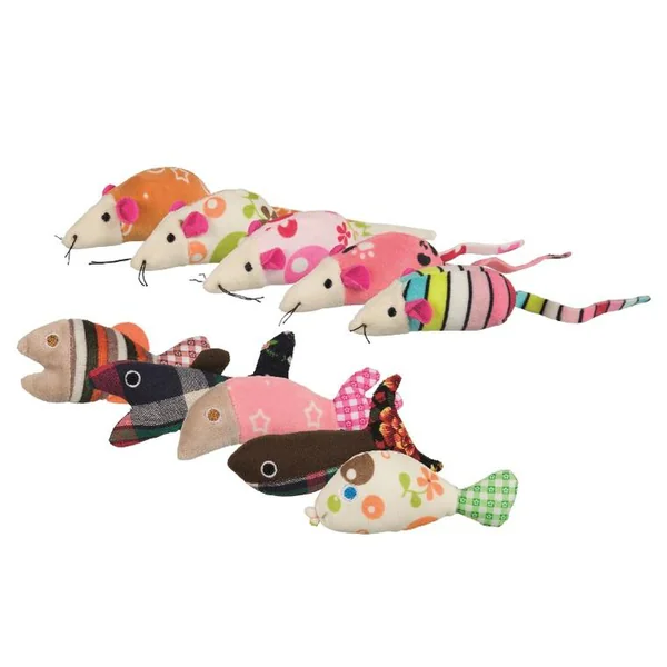 Jouet pour chat en peluche et tissu Trixie - 9 à 12 cm