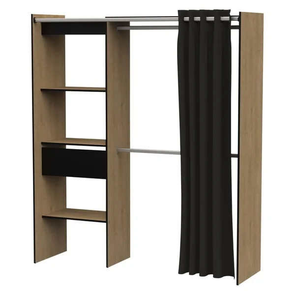 Kit dressing extensible L. 114-168 cm MOKA imitation chêne et noir