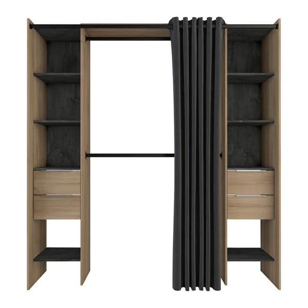 Kit dressing extensible L. 115-190 cm DANA imitation chêne et noir