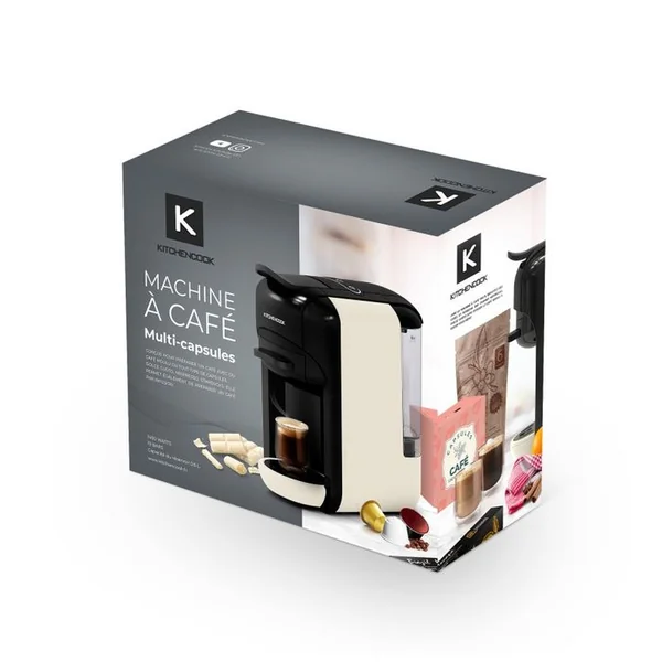 KITCHEN COOK Machine à Café Multi Dosettes (Nespresso, Dolce Gusto) et Café Moulu Multi