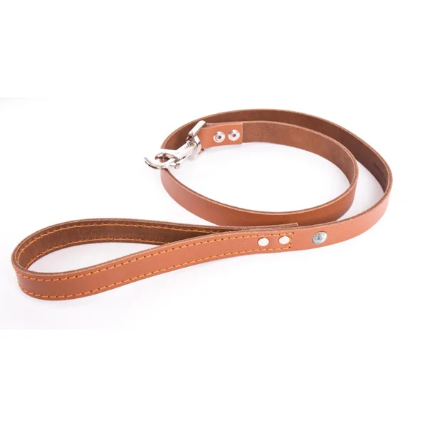 Laisse pour chien en cuir coloris cognac orange Martin Sellier Flash - taille 19/100