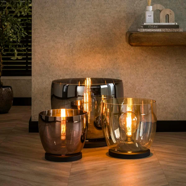 Lampe de salon moderne avec vasque en verre cuivré 41 cm NIAGARA