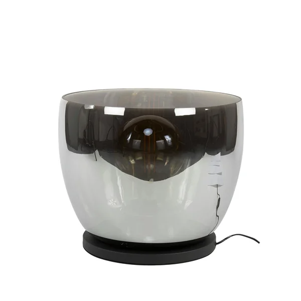 Lampe de salon moderne avec vasque en verre gris fumé 41 cm NIAGARA