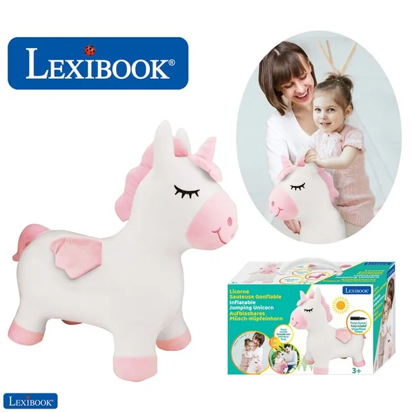 LEXIBOOK Porteur Licorne Sauteuse Gonflable Peluche Lexibook