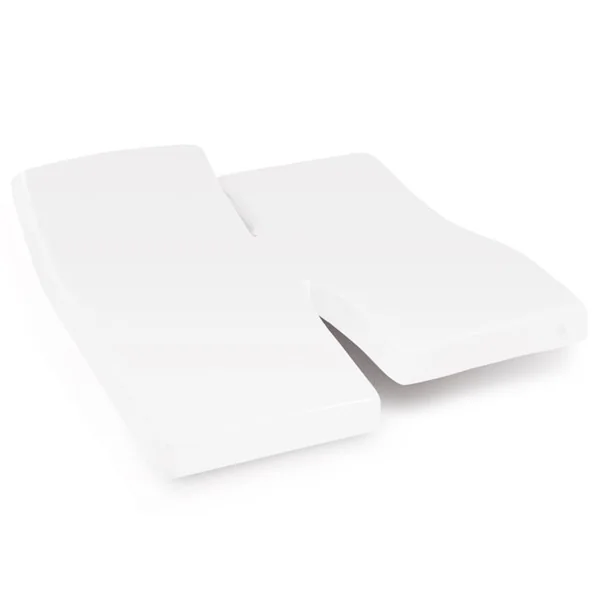 LINNEA Protège Matelas Antonin 2x90x200 Cm Bonnet 30 Cm Molleton 220 G/m² Absorbant Blanc Lit Articulé Tpr