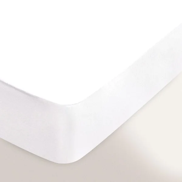LINNEA Protège Matelas Antonin 2x90x200 Cm Bonnet 30 Cm Molleton 220 G/m² Absorbant Blanc Lit Articulé Tpr