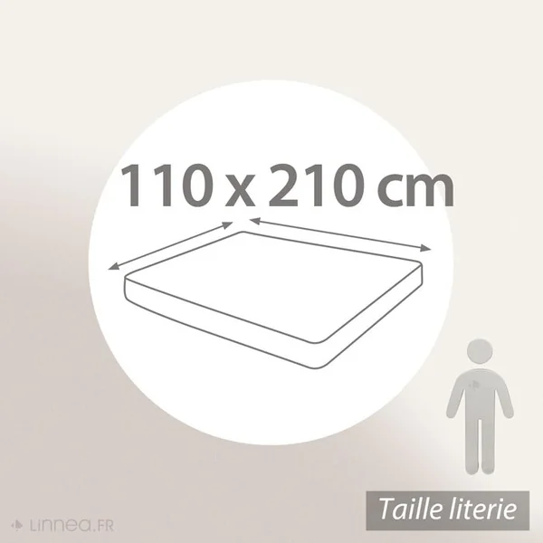LINNEA Protège Matelas Imperméable Arnon 110x210 Cm Bonnet 40 Cm Molleton Coton Contrecollé Polyuréthane