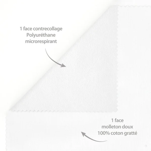 LINNEA Protège Matelas Imperméable Arnon 110x210 Cm Bonnet 40 Cm Molleton Coton Contrecollé Polyuréthane