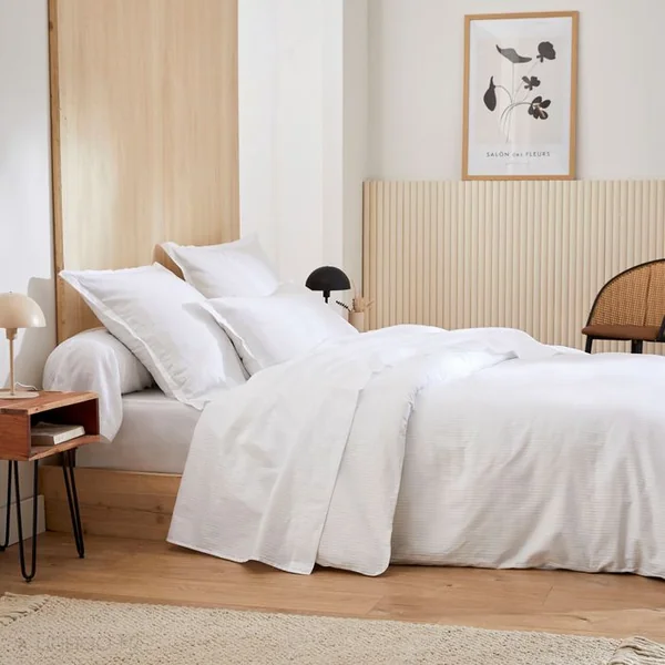 LINNEA Taie D'oreiller 50x70 Cm En Satin De Coton Grand Hôtel Blanc