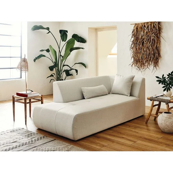 LISA DESIGN Canapé Angle Gauche Convertible 7 Places Onyx En Tissu Beige