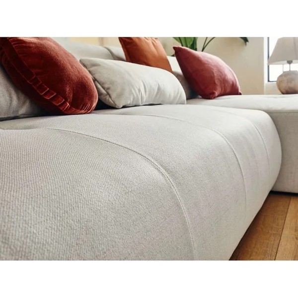 LISA DESIGN Canapé Angle Gauche Convertible 7 Places Onyx En Tissu Beige