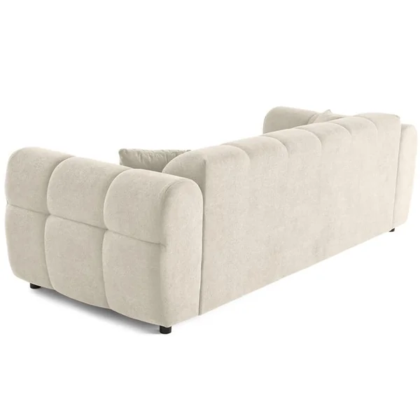 LISA DESIGN Canapé Convertible 3 Places Ray En Tissu Texturé Beige