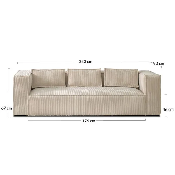 LISA DESIGN Canapé Convertible 3 Places Stella En Velours Côtelé Vert