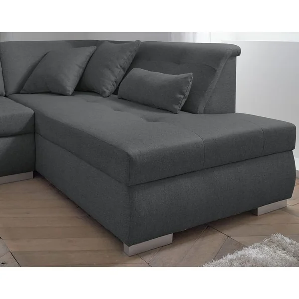 LISA DESIGN Canapé Panoramique D'angle Droit - 7 Places - XXL Gris Foncé