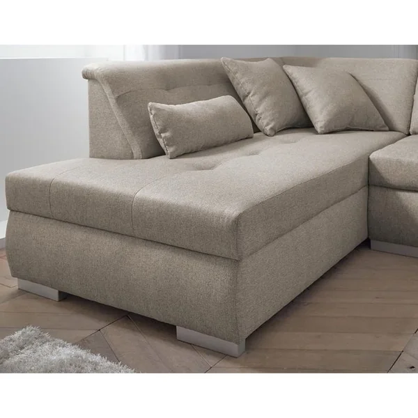 LISA DESIGN Canapé Panoramique D'angle Gauche - 7 Places - XXL Beige