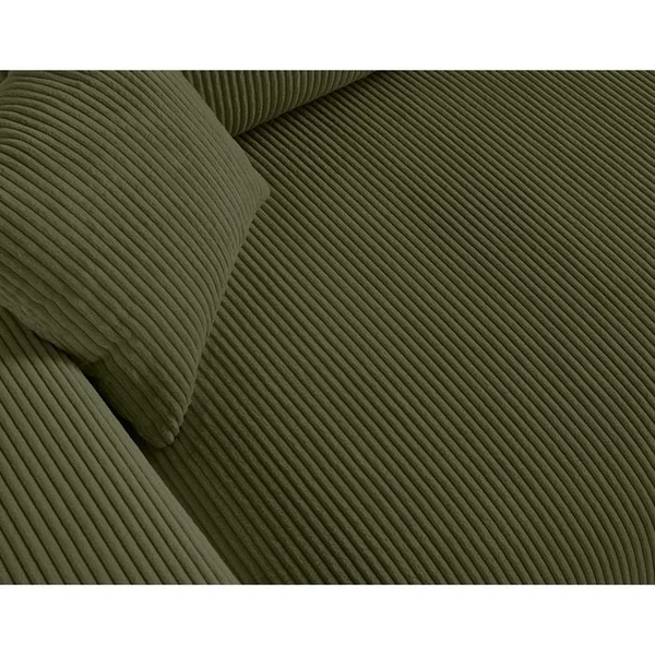 LISA DESIGN Garance - Canapé Droit 3 Places - En Velours Côtelé Vert