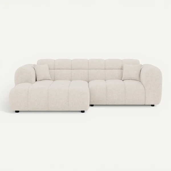 LISA DESIGN Mini Ray - Canapé D'angle Gauche 4 Places En Tissu Texturé