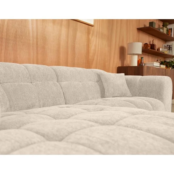 LISA DESIGN Mini Ray - Canapé D'angle Gauche 4 Places En Tissu Texturé