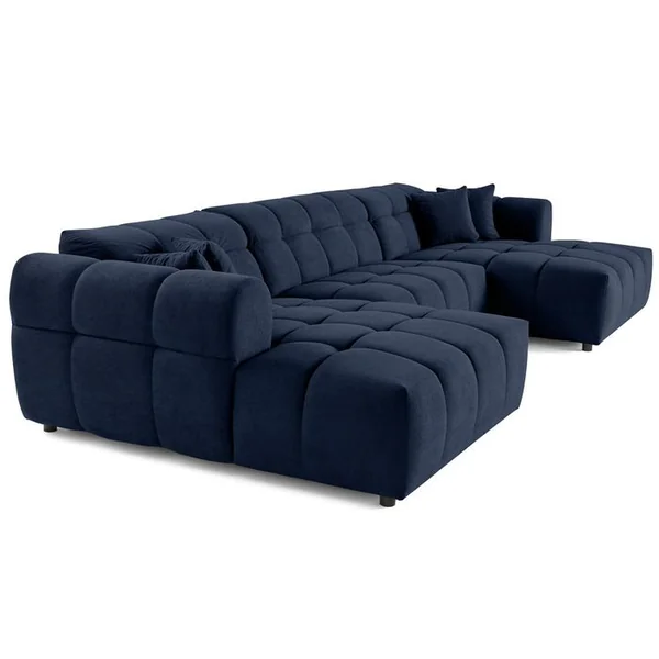 LISA DESIGN Ray - Canapé Panoramique En U 7 Places En Tissu Texturé