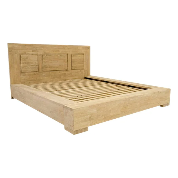 Lit 2 places Hévéa pour couchage 180x200 222x226x110cm OLGA