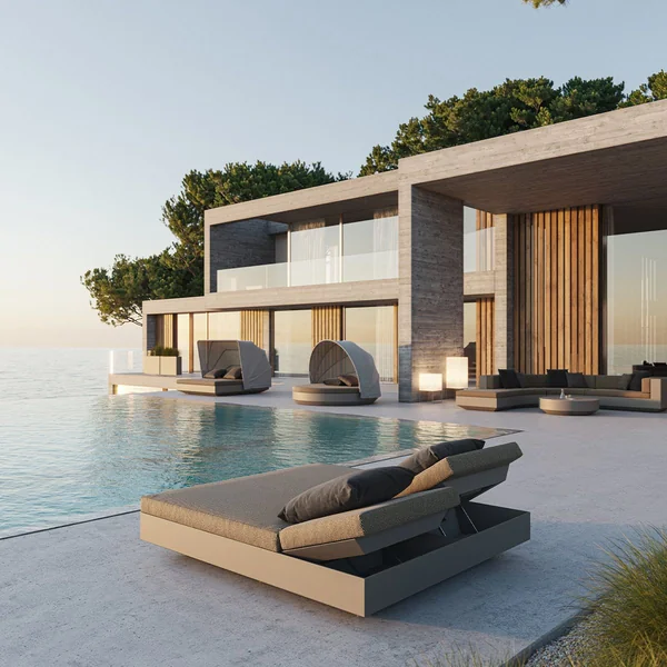 Lit de repos Vela carrée 2 dossiers - Vondom