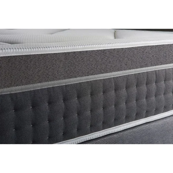 LITIER DELUXE Ensemble Le Trente 200 X 200 Cm Double Sommiers Gris - Ressorts Ensachés Et Mémoire De Forme