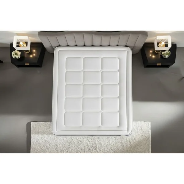 LITIER DELUXE Ensemble Le Trente 200 X 200 Cm Double Sommiers Gris - Ressorts Ensachés Et Mémoire De Forme