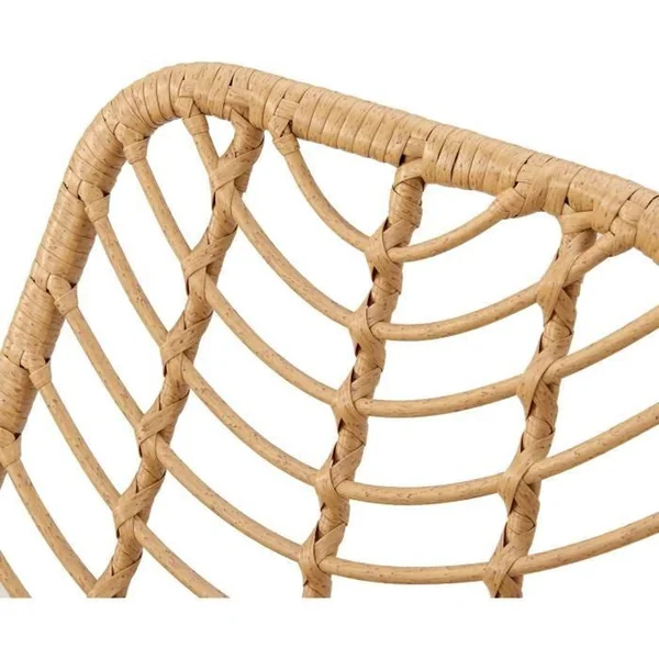 Lot De 2 Chaises De Jardin Imitation Rotin Beige - Structure Acier, Empilables