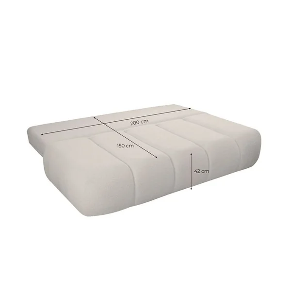 LOUNGITUDE Canapé Convertible Droit 3 Places Merry En Tissu Bouclette - Vert Foncé