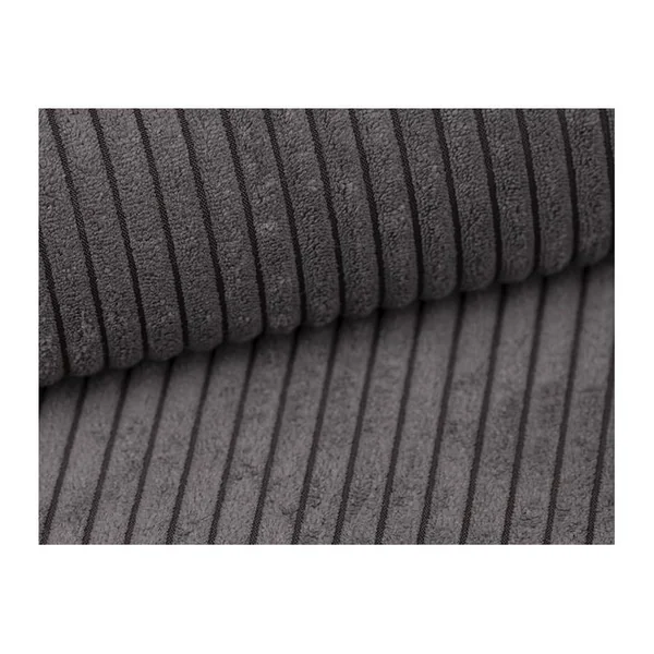 LOUNGITUDE Canapé D'angle Alya Convertible Et Réversible 4 Places En Velours Cotelé - Gris