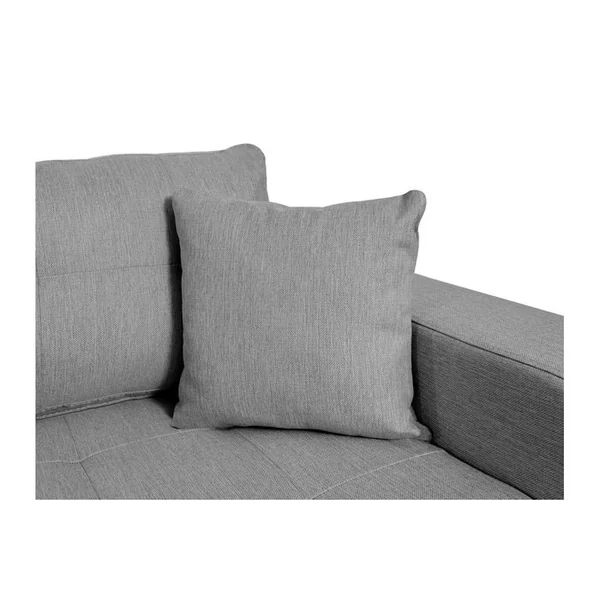 LOUNGITUDE Canapé D'angle Suzie Convertible En Tissu - Angle Gauche, Gris Clair