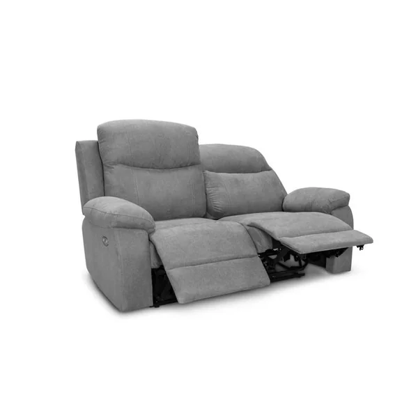 LOUNGITUDE Canapé De Relaxation Manuel 2 Places En Tissu Bona - Gris Clair