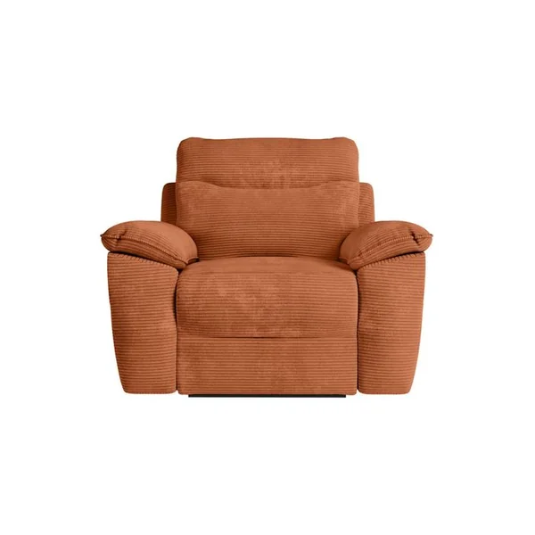 LOUNGITUDE Pack - Canapé De Relaxation Ross Manuel 2 Places Et Fauteuil En Velours Côtelé - Terracotta