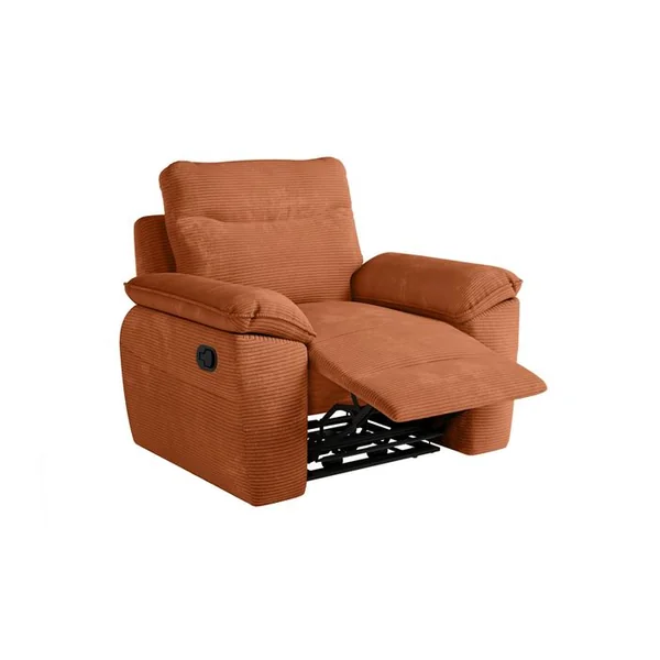LOUNGITUDE Pack - Canapé De Relaxation Ross Manuel 2 Places Et Fauteuil En Velours Côtelé - Terracotta