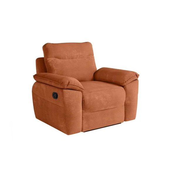 LOUNGITUDE Pack - Canapé De Relaxation Ross Manuel 2 Places Et Fauteuil En Velours Côtelé - Terracotta