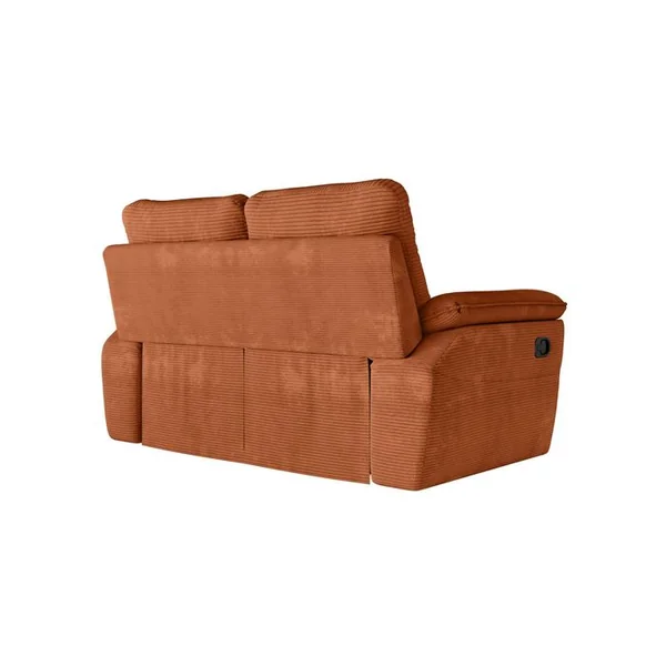 LOUNGITUDE Pack - Canapé De Relaxation Ross Manuel 2 Places Et Fauteuil En Velours Côtelé - Terracotta