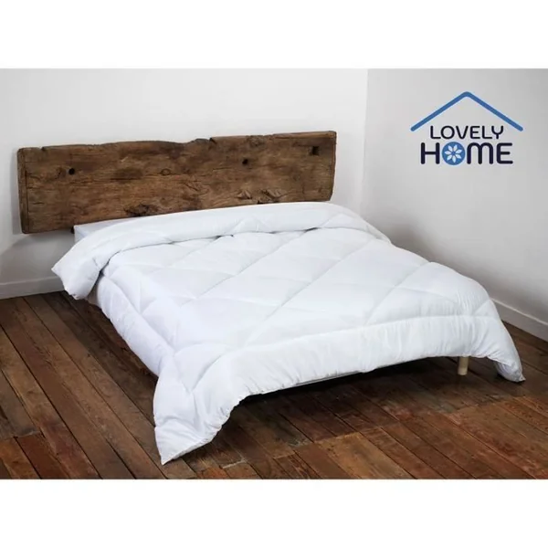 LOVELY HOME Couette Microfibre Légère 220 X 240 Cm - 280 G/m², Anti-acariens, Blanc